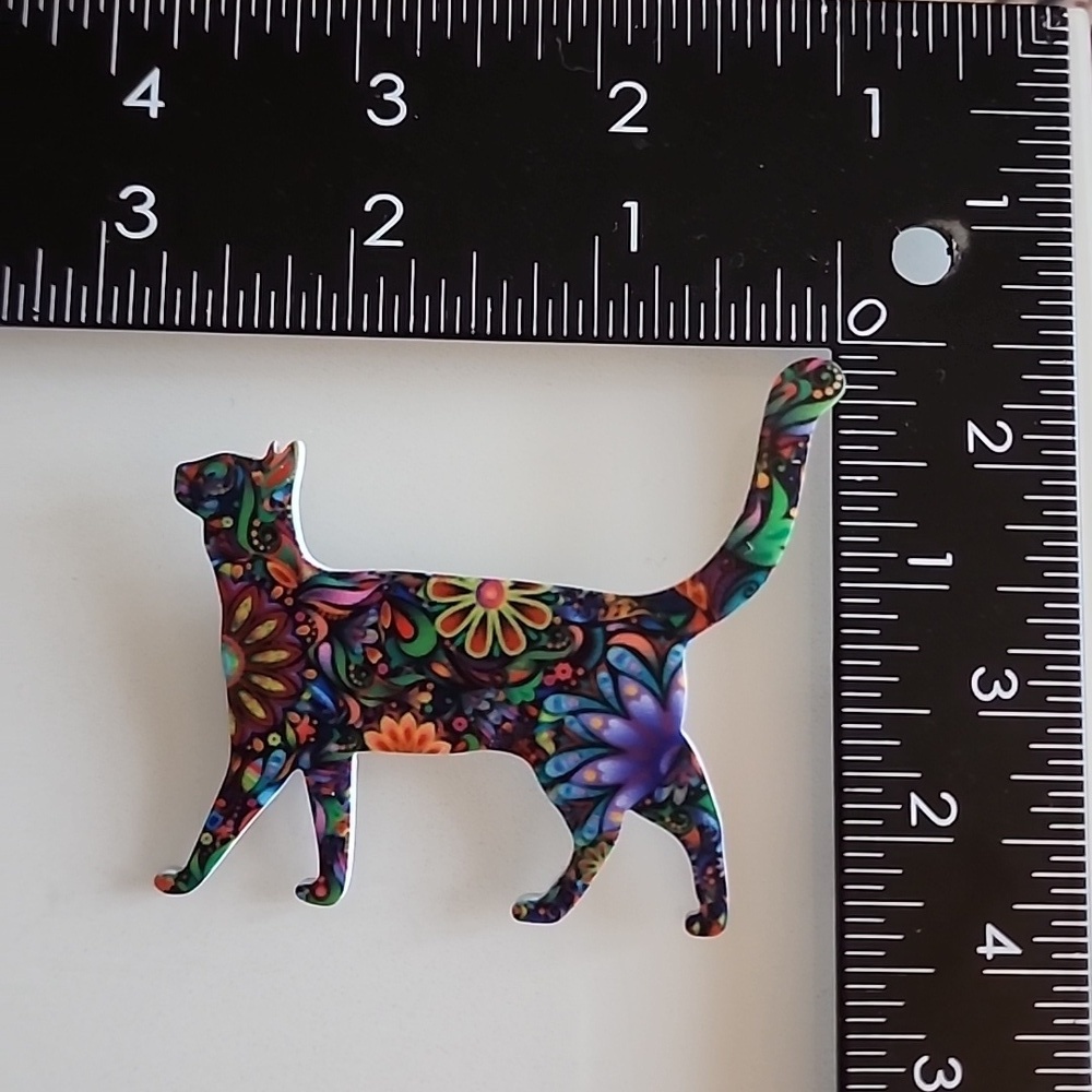 BOHEMIAN Cat Brooch BRG - Picture 3 of 4